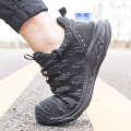 Outdoor Flying Woven Fabric Cheap Fashionable Black Safety Shoes